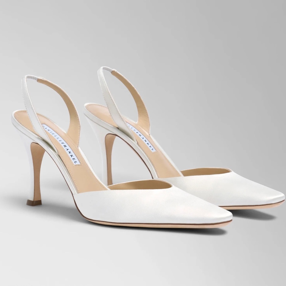 Danielle Frankel Hannah White Slingback Heels